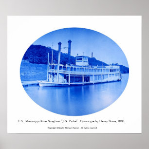 U.S. Mississippi River Snagboat "J.G. Parke" 1885 Poster