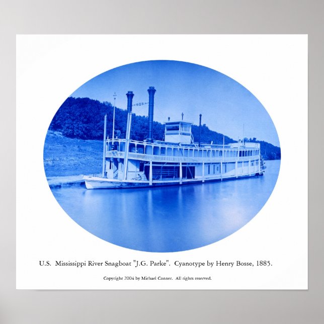 U.S. Mississippi River Snagboat "J.G. Parke"  1885 Poster (Front)