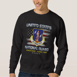 U S National Guard Veteran Always Ready Flag Vinta Sweatshirt
