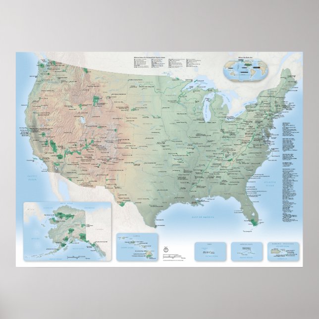 U.S. National Parks Map Poster (2025 Update) (Front)