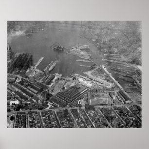 U.S. Naval Yard in Brooklyn NY Photograph (1932) Poster