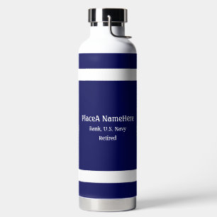 U.S. Navy colors with Defense emblem Personalize Water Bottle