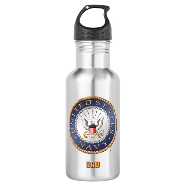 U.S. Navy Dad Water Bottle (Front)