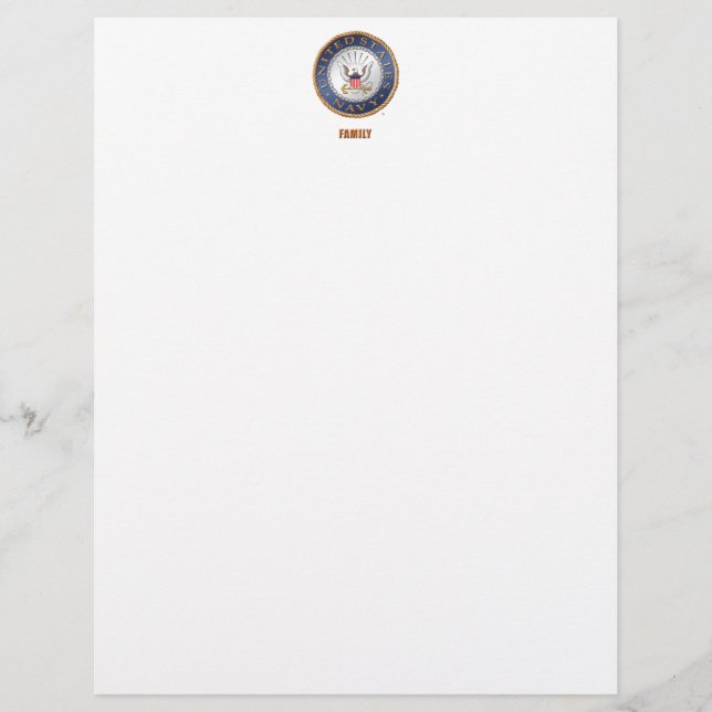 U.S. Navy Family Letterhead (Front)