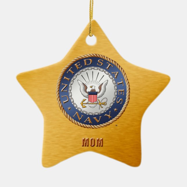 U.S. Navy Mum Ceramic Ornament (Front)