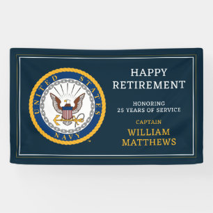 U.S. Navy   Navy Emblem   Happy Retirement Banner