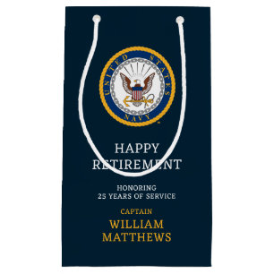 U.S. Navy   Navy Emblem   Happy Retirement Small Gift Bag