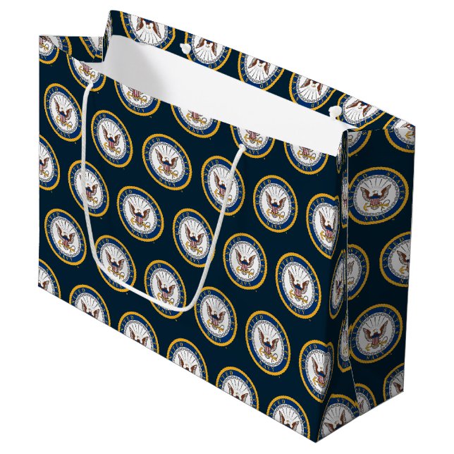 U.S. Navy | Navy Emblem Large Gift Bag (Front Angled)