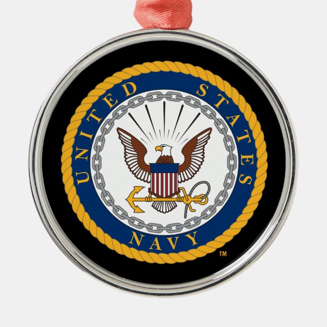 U.S. Navy | Navy Emblem Metal Tree Decoration (Front)