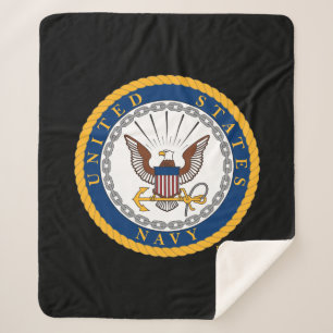 U.S. Navy Navy Emblem Sherpa Blanket