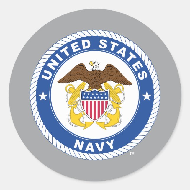U.S. Navy | Officer Crest Classic Round Sticker (Front)