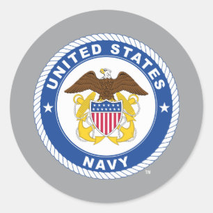 U.S. Navy Officer Crest Classic Round Sticker