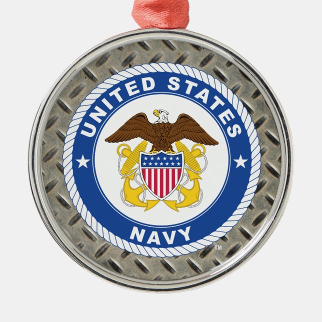 U.S. Navy | Officer Crest Metal Tree Decoration (Front)