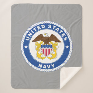 U.S. Navy Officer Crest Sherpa Blanket