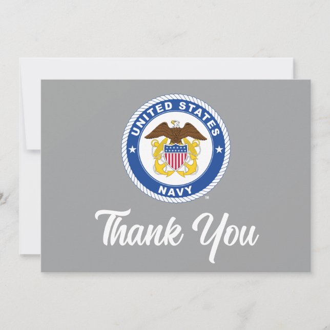 U.S. Navy | Officer Crest Thank You Card (Front)