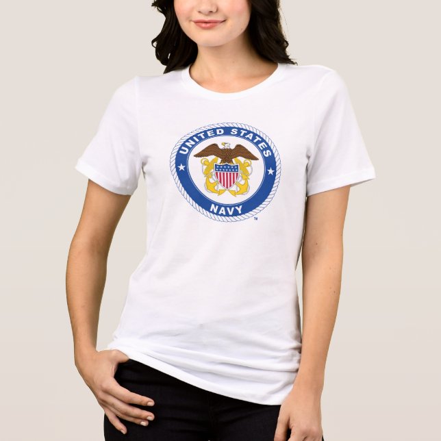 U.S. Navy | Officer Crest Tri-Blend Shirt (Front)