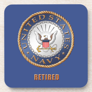 U.S. Navy Retired Hard plastic coaster