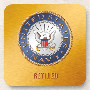 U.S. Navy Retired Hard plastic coaster