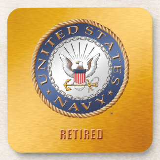 U.S. Navy Retired Hard plastic coaster