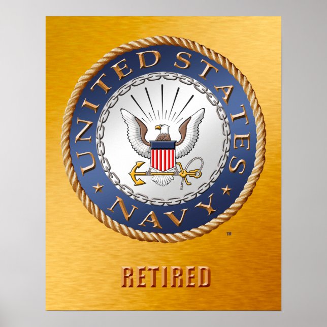 U.S. Navy Retired Poster (Front)