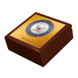 U.S. Navy Retired Wooden Jewellery Keepsake Box
