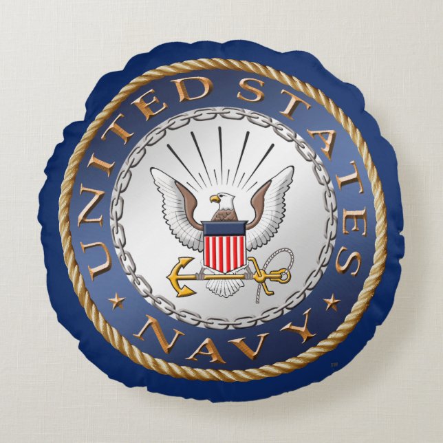 U.S. Navy Round Pillow (Front)