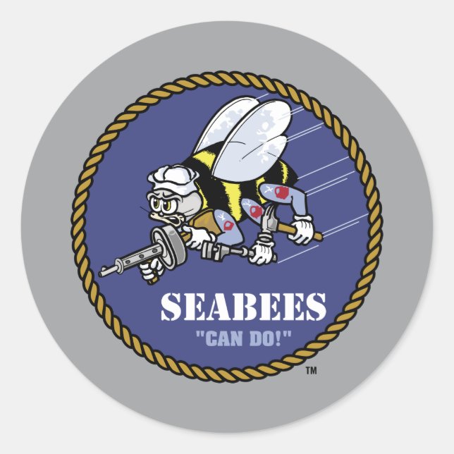 U.S. Navy | Seabees Classic Round Sticker (Front)