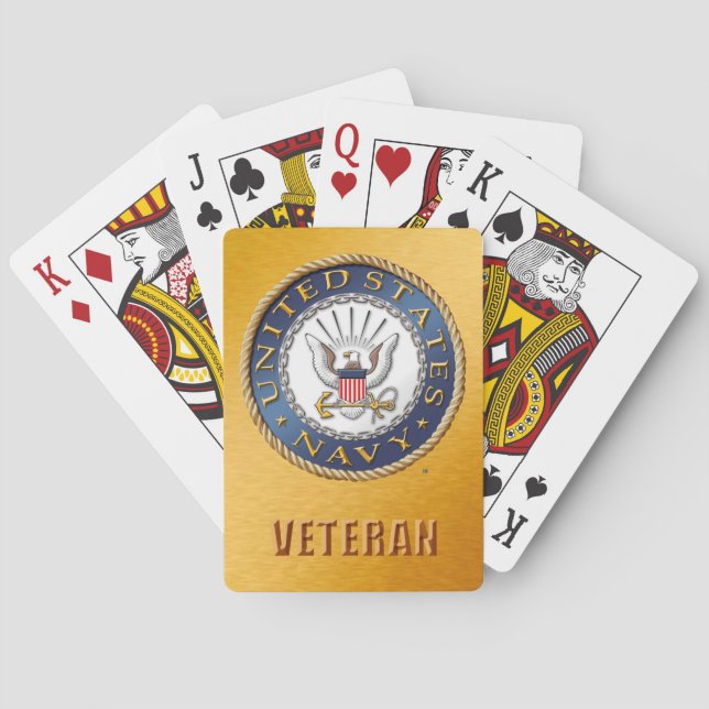 U.S. Navy Veteran Bicycle Playing Cards (Back)