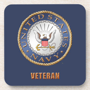 U.S. Navy Veteran Hard plastic coaster