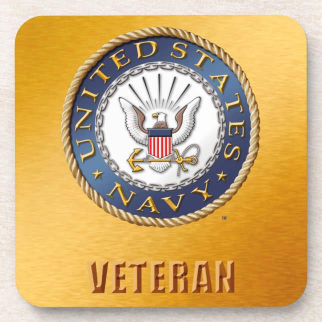 U.S. Navy Veteran Hard plastic coasters (Front)