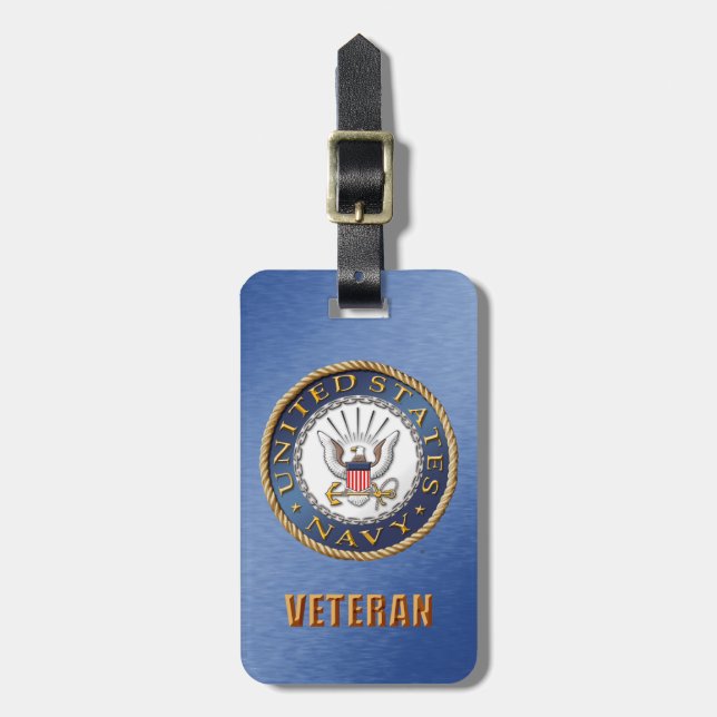 U.S. Navy Veteran Luggage Tag (Front Vertical)