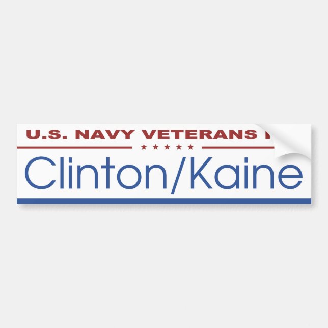 U.S. Navy Veterans for Clinton/Kaine BumperSticker Bumper Sticker (Front)