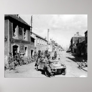 U.S. Paratroopers in Carentan France World War II Poster
