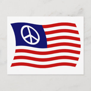U.S. Peace Sign Flag Postcard