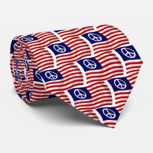 U.S. Peace Sign Flag Tie