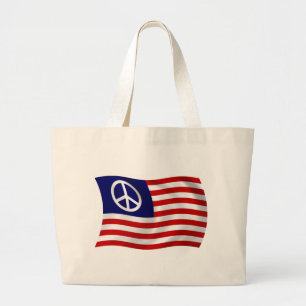 U.S. Peace Sign Flag Tote Bag