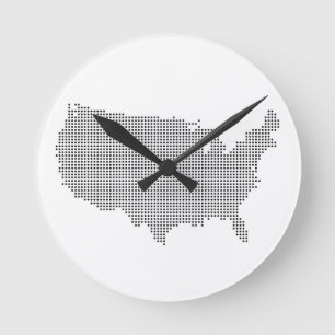 U.S. Pixel Land Round Clock