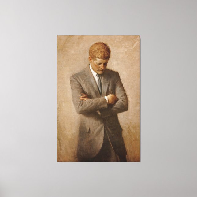 U.S. President John F. Kennedy by Aaron Shikler Canvas Print (Front)
