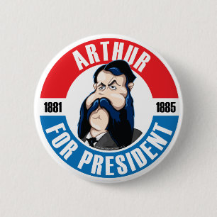 U.S. Presidents Campaign Button: #21 Arthur 6 Cm Round Badge