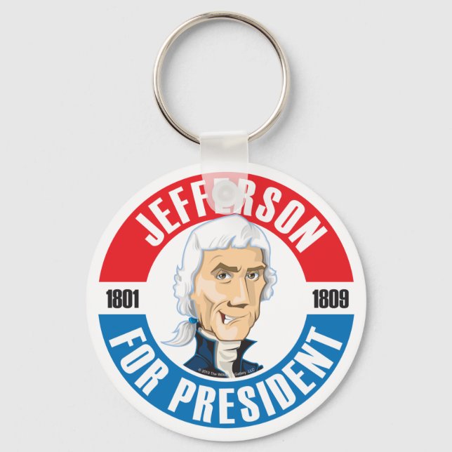 U.S. Presidents Campaign Keychain: #3 Jefferson Key Ring (Front)