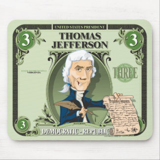 U.S. Presidents Mousepad: #3 Thomas Jefferson Mouse Mat