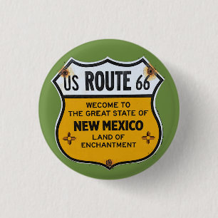 U.S. Route 66 New Mexico Travel  Pinback  3 Cm Round Badge