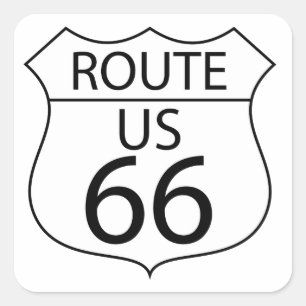 U.S. Route 66 Sign Square Sticker
