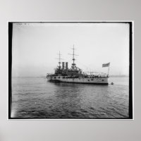 U.S.S. Alabama Battleship c1902 Vintage