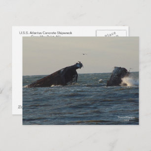 U.S.S. Atlantus Concrete Shipwreck, NJ Postcard