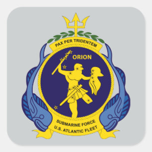 U.S.S. Orion AS-8 Pax Per Tridentem Square Sticker