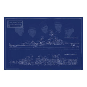 U.S.S. The Sullivans Fine Art Blueprint Photo Print