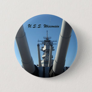 U.S.S. WIsconsin 6 Cm Round Badge