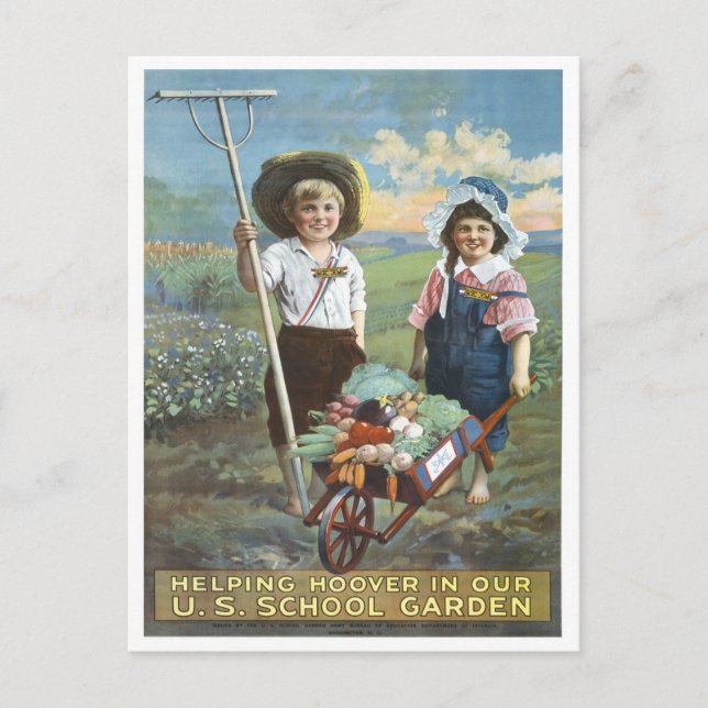 U.S. School Gardens, 1919 Postcard (Front)