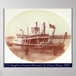 U.S. Snagboat "General Barnard" 1885 Poster